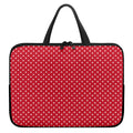 Red And White Christmas Dots Print Laptop Sleeve With Handle