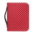 Red And White Christmas Dots Print Leather Bible Cover