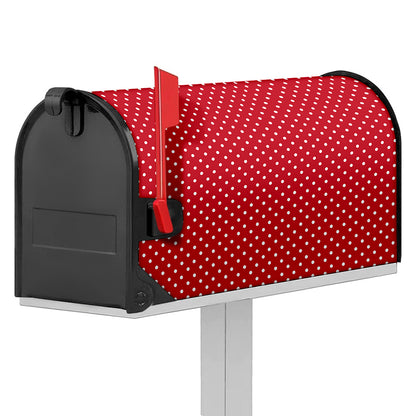 Red And White Christmas Dots Print Mailbox Cover