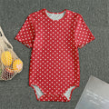 Red And White Christmas Dots Print Men's Bodysuit