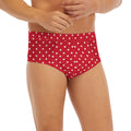 Red And White Christmas Dots Print Men's Briefs