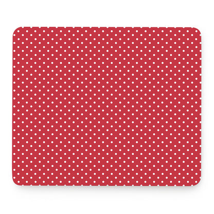 Red And White Christmas Dots Print Mouse Pad
