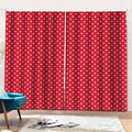 Red And White Christmas Dots Print Pencil Pleat Curtains