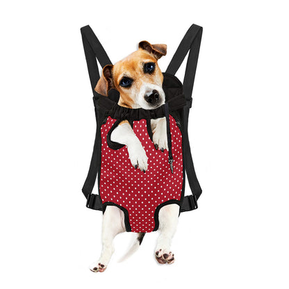 Red And White Christmas Dots Print Pet Carrier Backpack