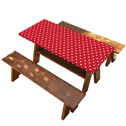 Red And White Christmas Dots Print Picnic Table Cover