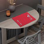 Red And White Christmas Dots Print Placemat