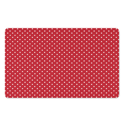Red And White Christmas Dots Print Polyester Doormat