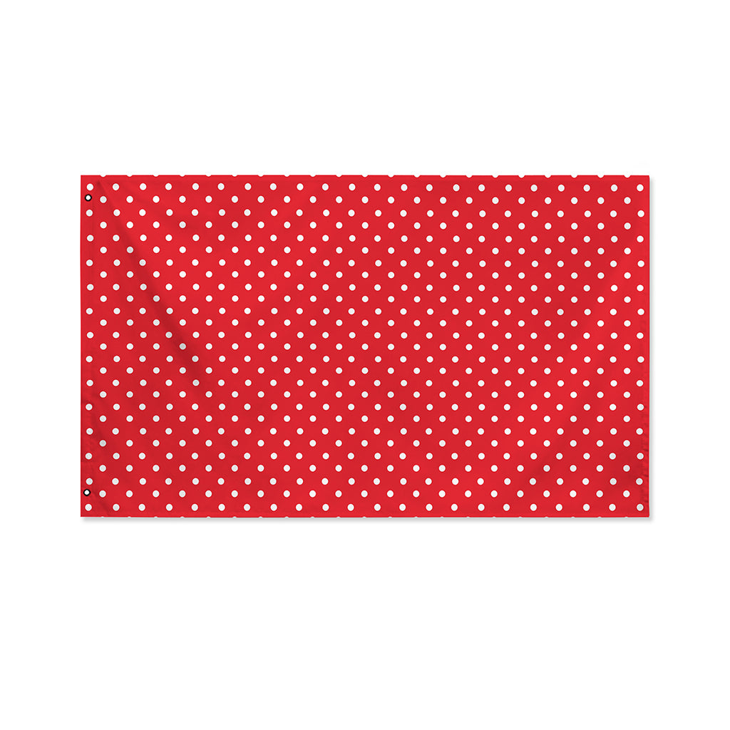 Red And White Christmas Dots Print Polyester Flag
