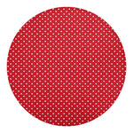 Red And White Christmas Dots Print Round Blanket