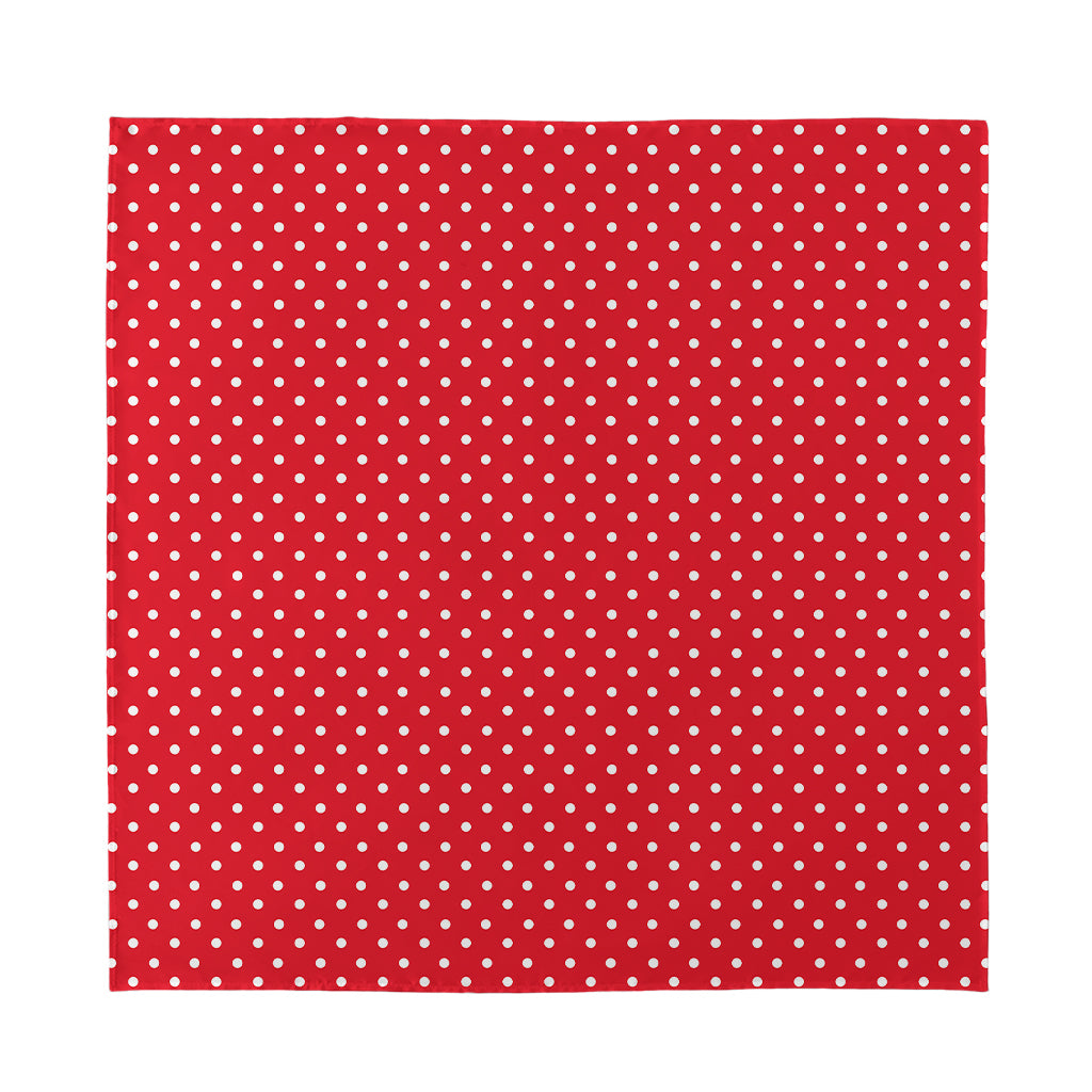 Red And White Christmas Dots Print Silk Bandana