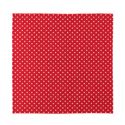 Red And White Christmas Dots Print Silk Bandana