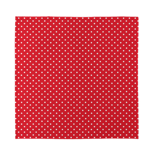 Red And White Christmas Dots Print Silk Bandana