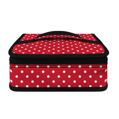 Red And White Christmas Dots Print Small Lunch Bag