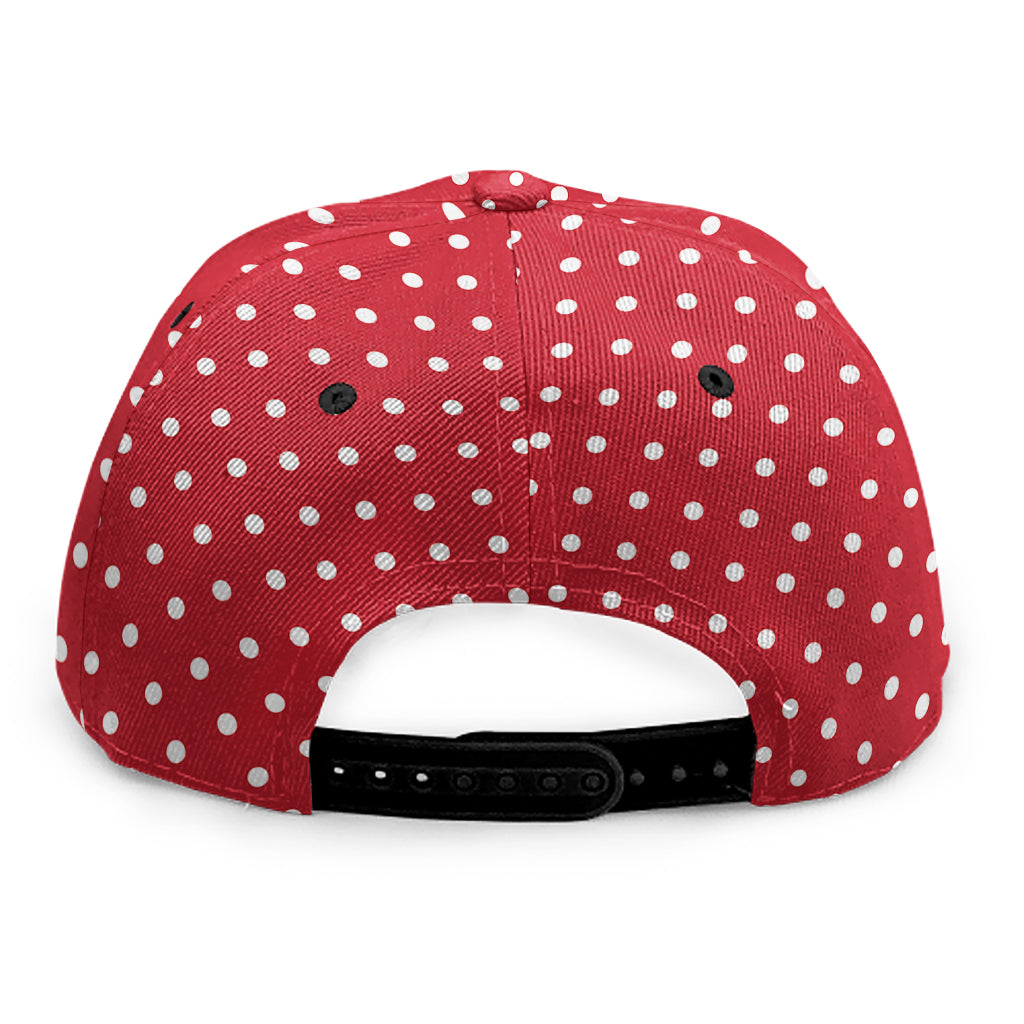 Red And White Christmas Dots Print Snapback Cap