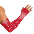 Red And White Christmas Dots Print Sun Protection Arm Sleeves