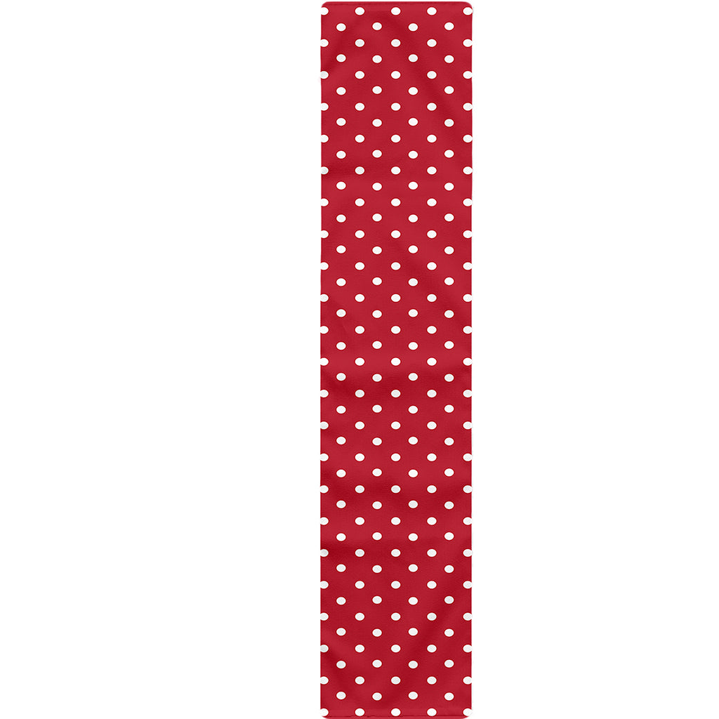Red And White Christmas Dots Print Table Runner