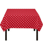 Red And White Christmas Dots Print Tablecloth