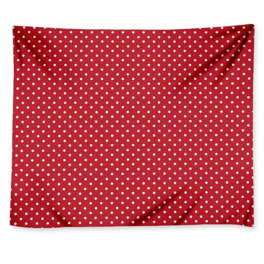 Red And White Christmas Dots Print Tapestry