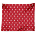 Red And White Christmas Dots Print Tapestry