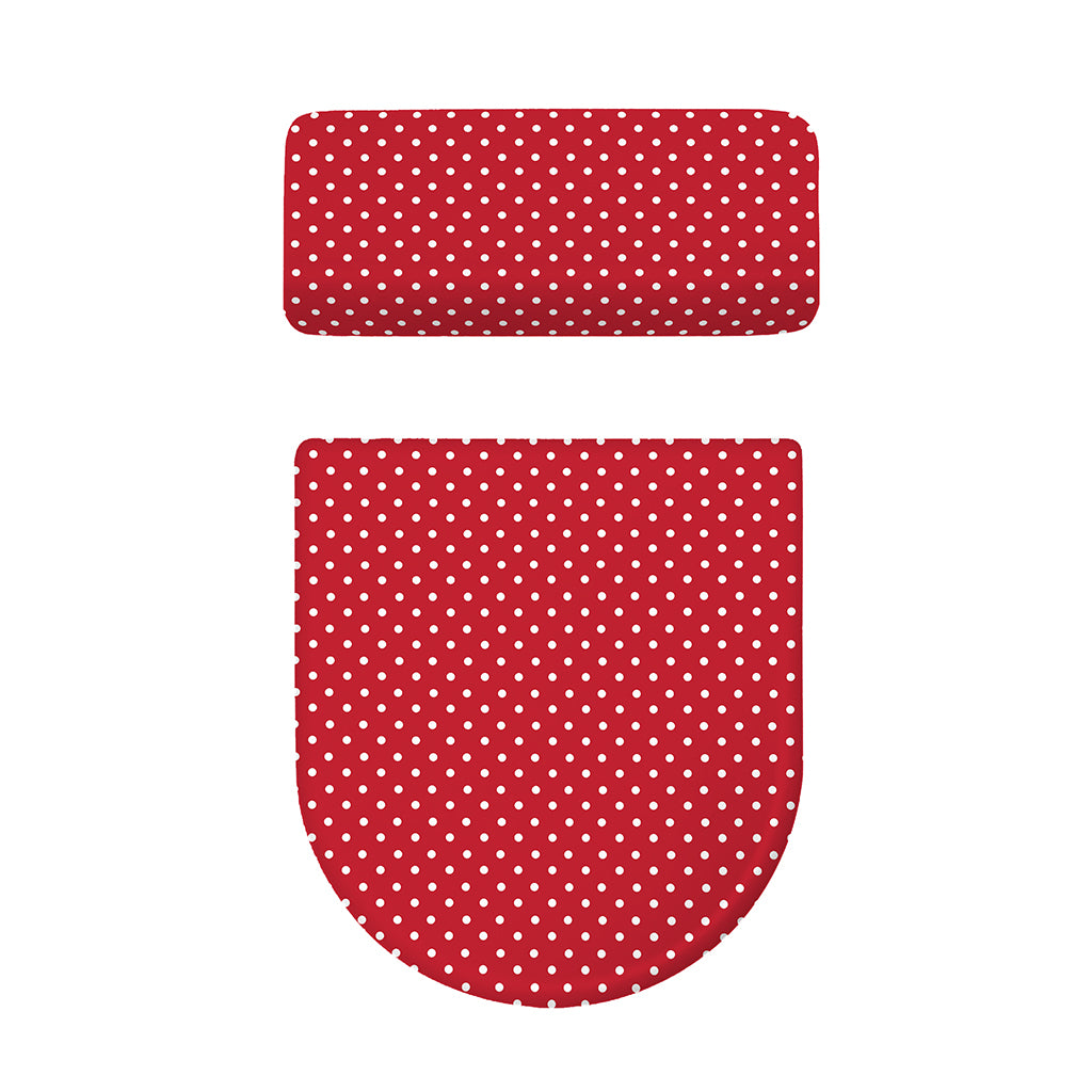 Red And White Christmas Dots Print Toilet Lid And Tank Cover Set