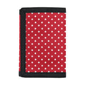 Red And White Christmas Dots Print Trifold Wallet
