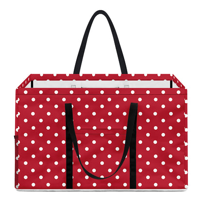 Red And White Christmas Dots Print Utility Tote Bag