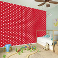 Red And White Christmas Dots Print Wall Sticker