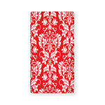 Red And White Damask Pattern Print Baby Crib Sheet