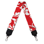 Red And White Damask Pattern Print Bag Strap