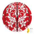 Red And White Damask Pattern Print Basketball