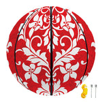 Red And White Damask Pattern Print Basketball