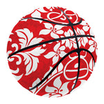 Red And White Damask Pattern Print Basketball