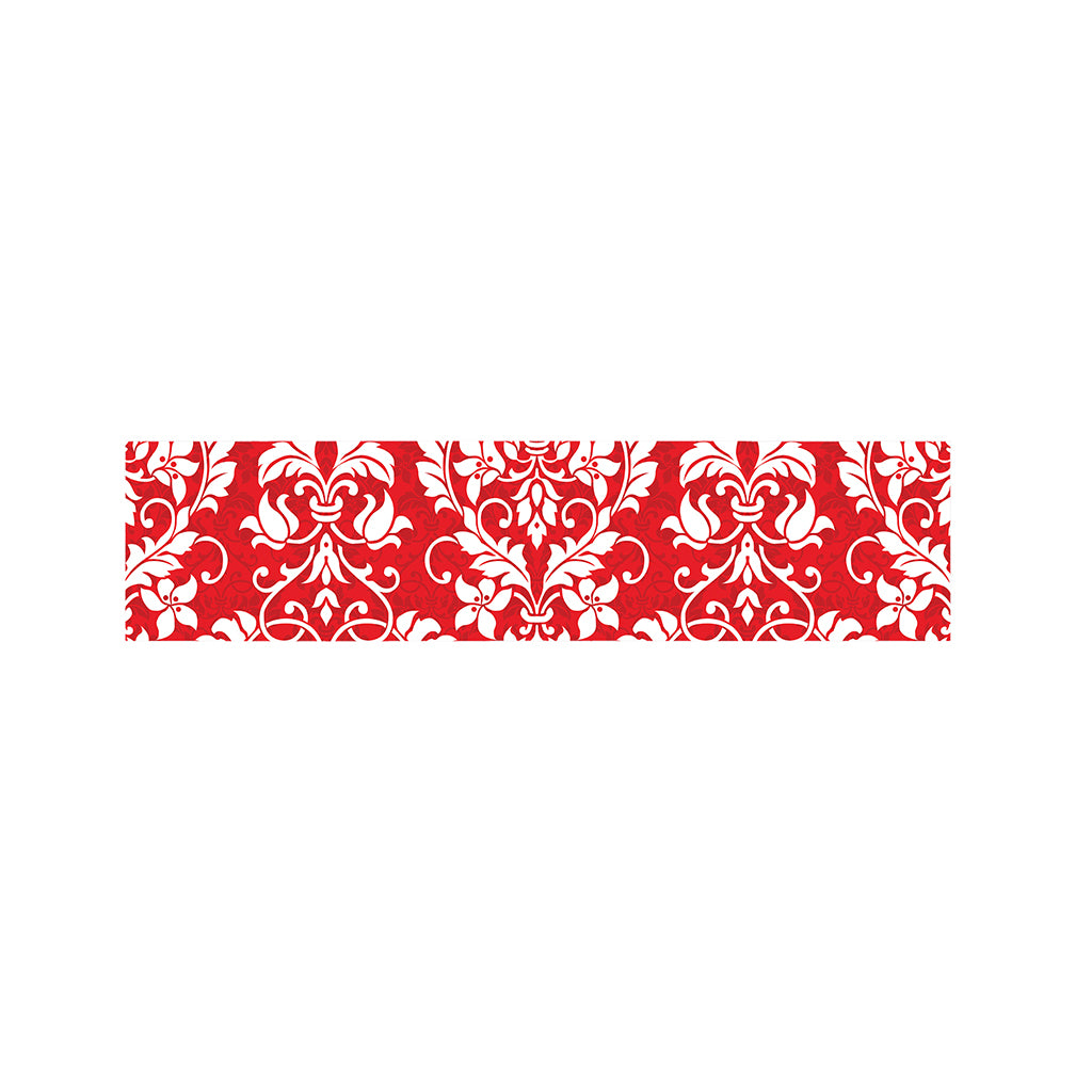 Red And White Damask Pattern Print Bed Runner