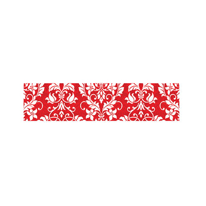 Red And White Damask Pattern Print Bed Runner