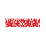 Red And White Damask Pattern Print Bed Runner