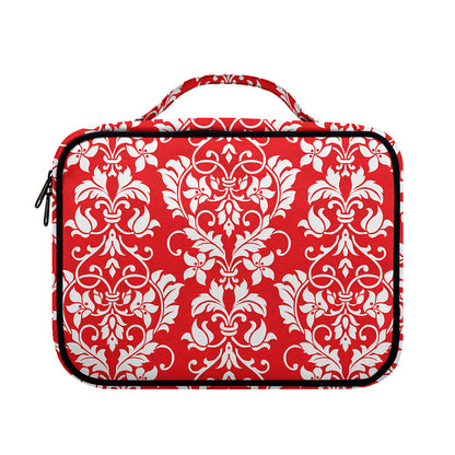 Red And White Damask Pattern Print Briefcase Bible Bag