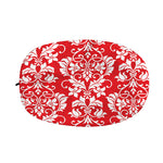 Red And White Damask Pattern Print Car Side Mirror Covers