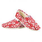 Red And White Damask Pattern Print Casual Shoes