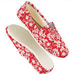 Red And White Damask Pattern Print Casual Shoes