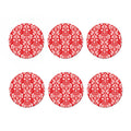 Red And White Damask Pattern Print Coaster Set