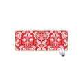 Red And White Damask Pattern Print Extended Mouse Pad