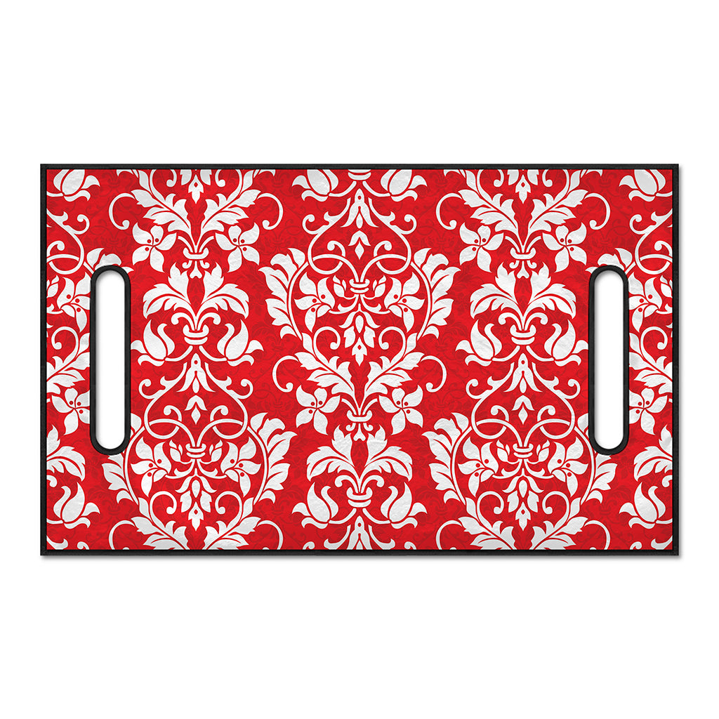 Red And White Damask Pattern Print Golf Cart Seat Cover