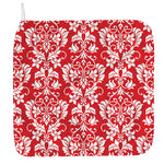 Red And White Damask Pattern Print Hand Towel