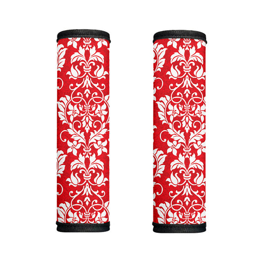 Red And White Damask Pattern Print Handle Covers