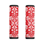 Red And White Damask Pattern Print Handle Covers