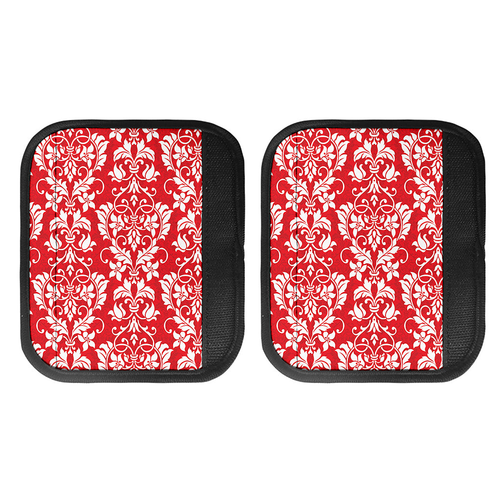Red And White Damask Pattern Print Handle Covers