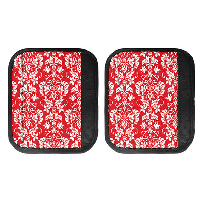 Red And White Damask Pattern Print Handle Covers
