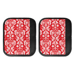 Red And White Damask Pattern Print Handle Covers