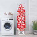Red And White Damask Pattern Print Ironing Board Cover
