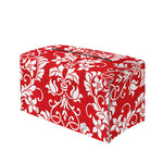 Red And White Damask Pattern Print Leather Tissue Box Cover